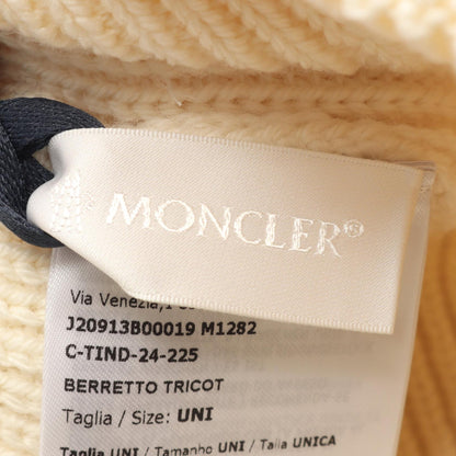 MONCLER Logo Patch Wool Knit Hat Size ONE SIZE