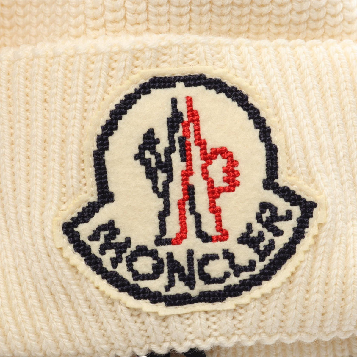 MONCLER Logo Patch Wool Knit Hat Size ONE SIZE