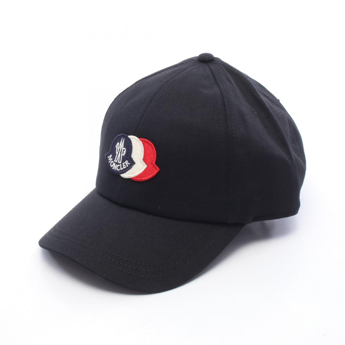 MONCLER Logo Embroidered Cotton Cap Black Size ONE SIZE