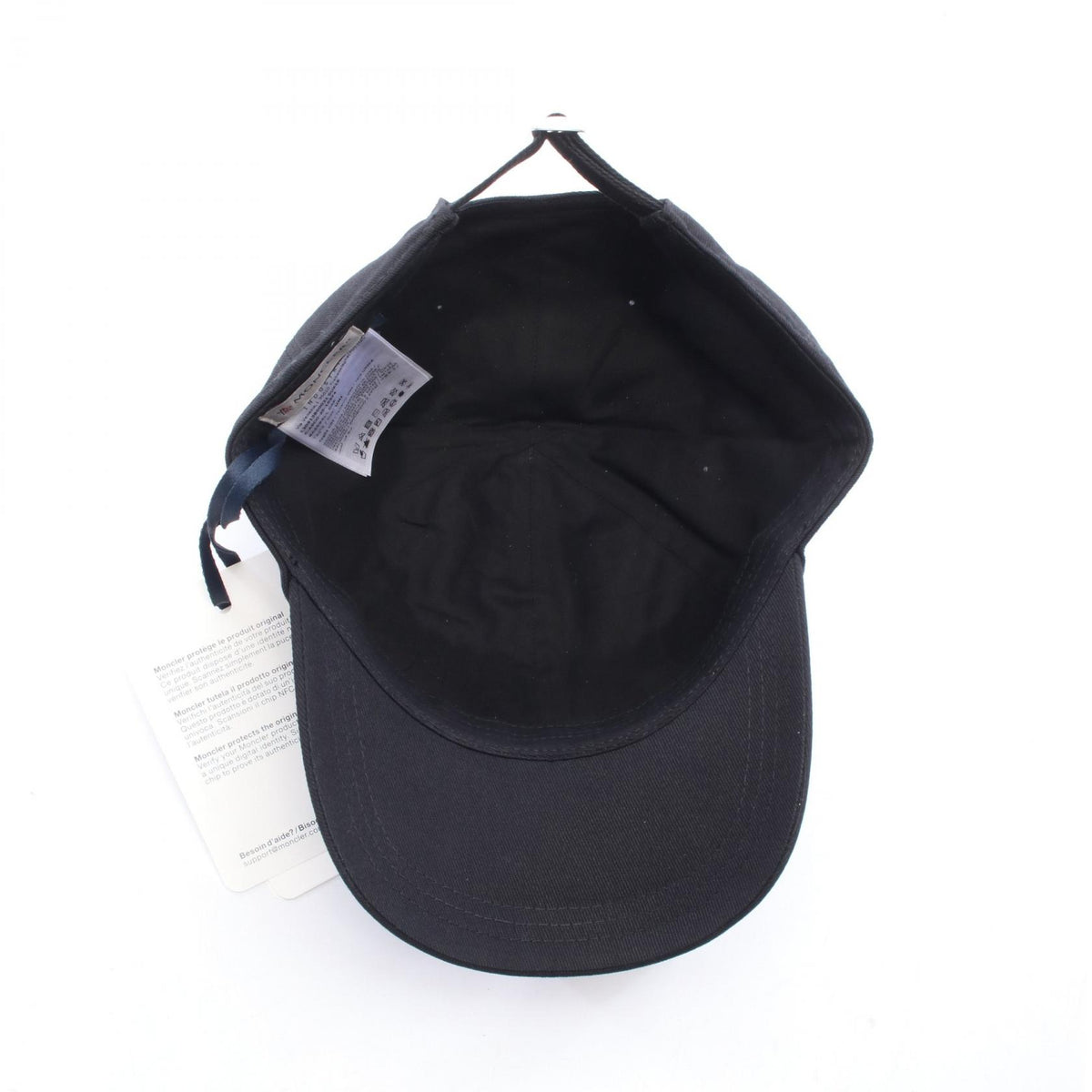 MONCLER Logo Embroidered Cotton Cap Black Size ONE SIZE