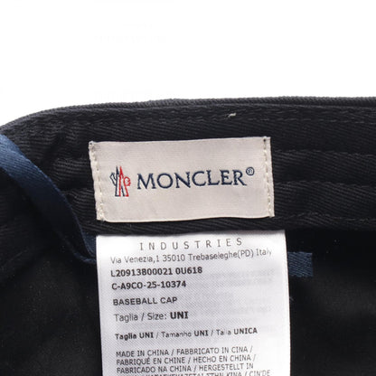 MONCLER Logo Embroidered Cotton Cap Black Size ONE SIZE