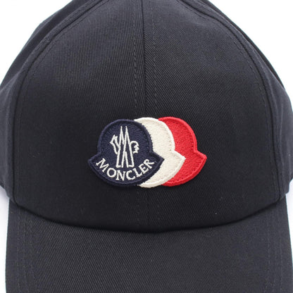 MONCLER Logo Embroidered Cotton Cap Black Size ONE SIZE