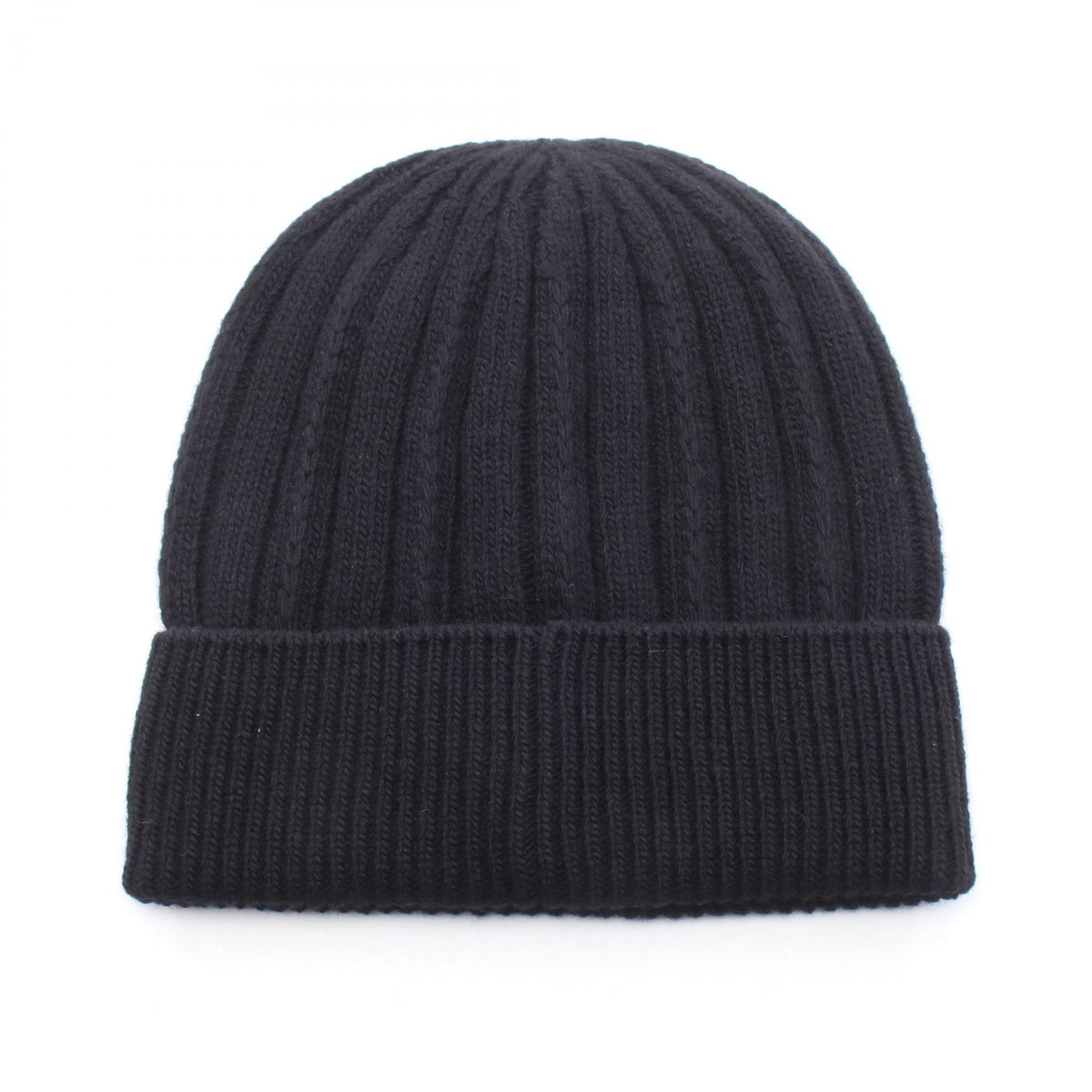 MONCLER Logo Black Wool Knit Beanie Size ONE SIZE