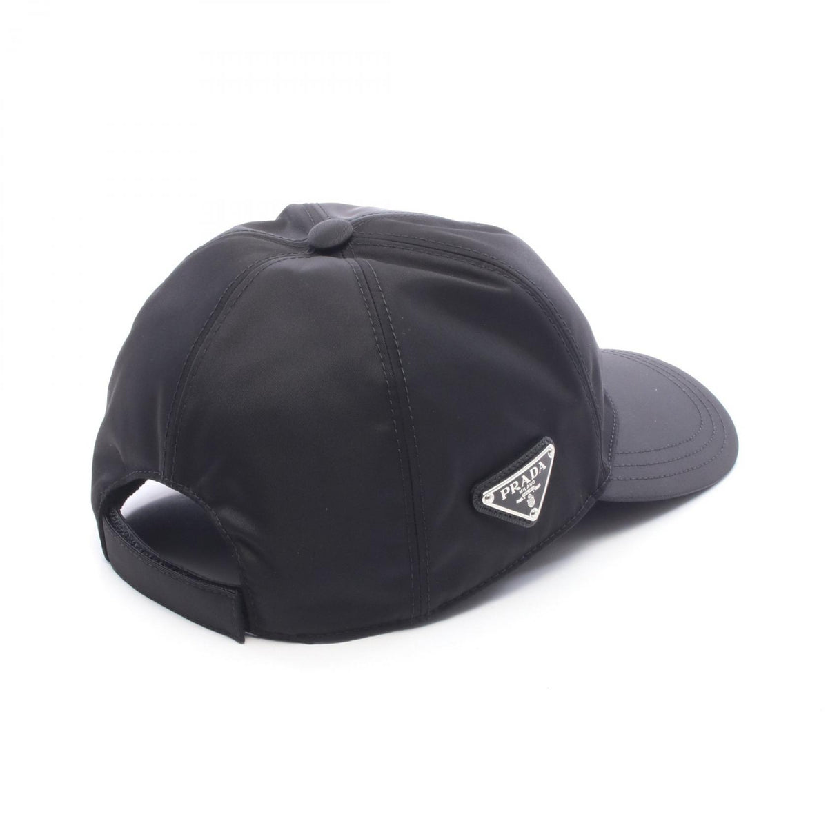 PRADA Re Nylon Triangle Logo Cap Black Size L