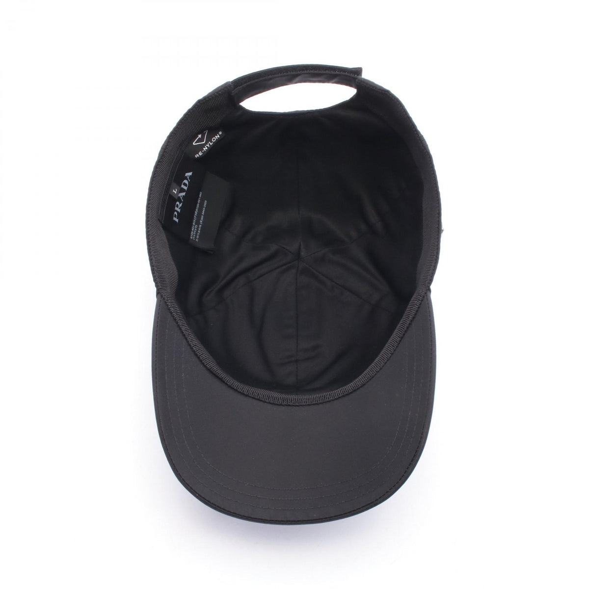 PRADA Re Nylon Triangle Logo Cap Black Size L