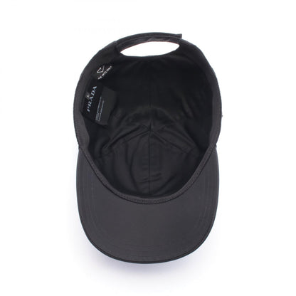 PRADA Re Nylon Triangle Logo Cap Black Size L