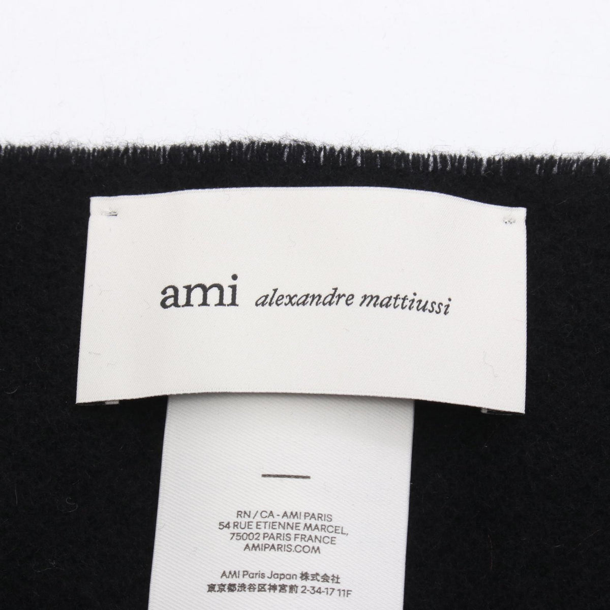 AMI Ami De Coeur Wool Scarf Black