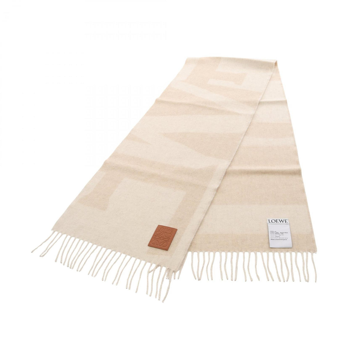 LOEWE Anagram Cashmere Scarf Beige