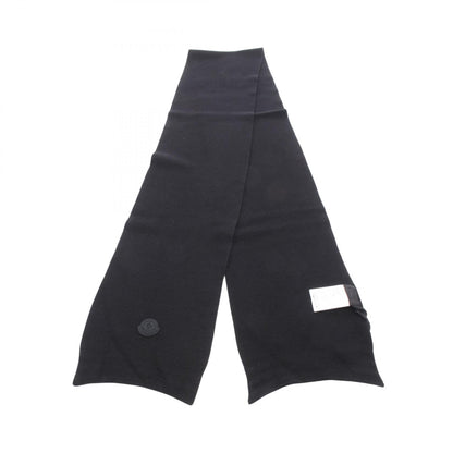 MONCLER Logo Wool Cashmere Scarf Black