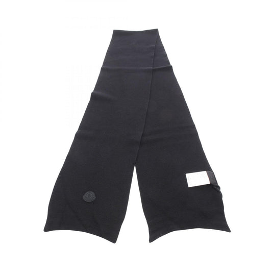 MONCLER Logo Wool Cashmere Scarf Black