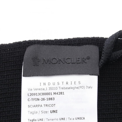 Moncler OFF Logo Wool Cashmere Scarf Black