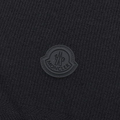 MONCLER Logo Wool Cashmere Scarf Black