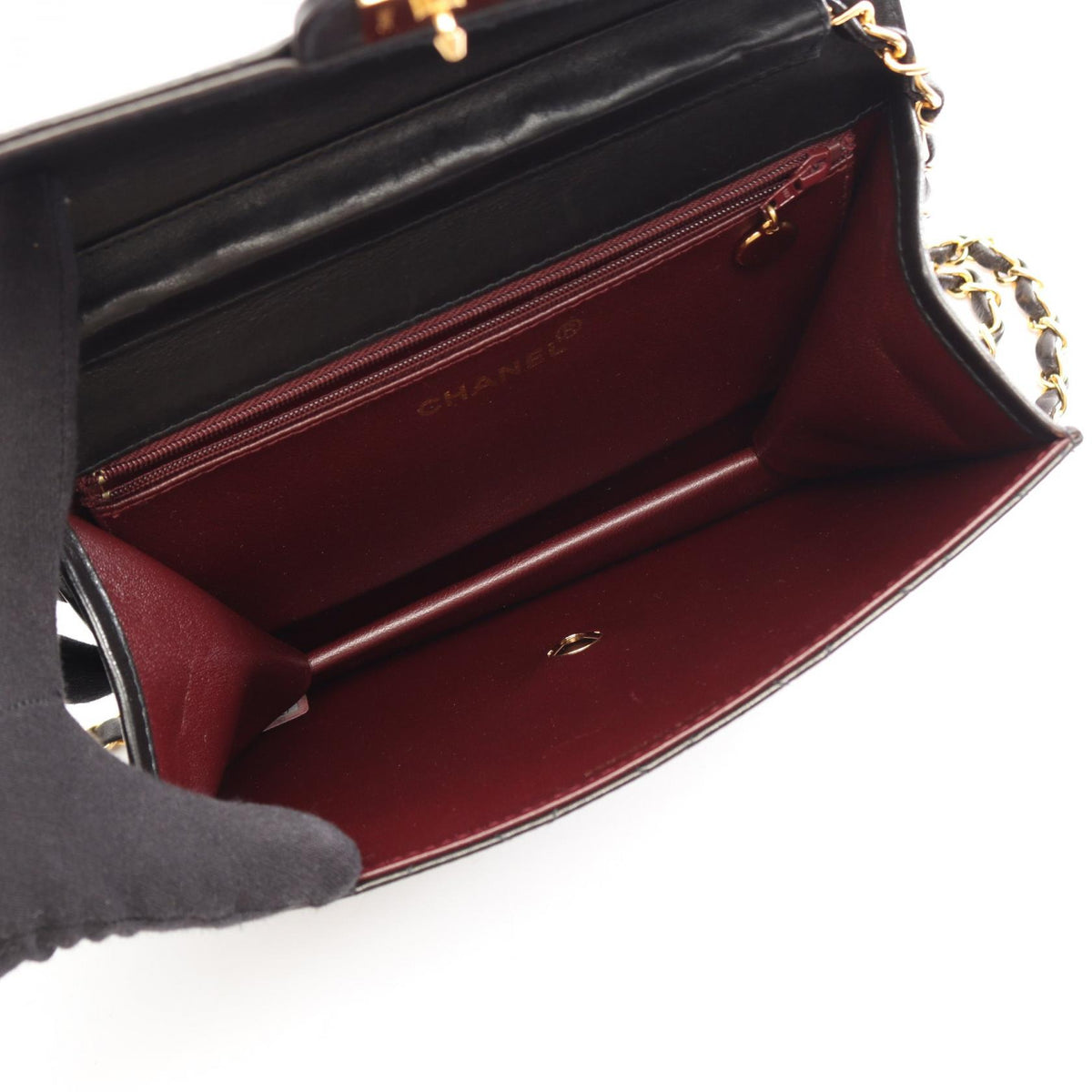 CHANEL Quilted Single Flap Bag Black
