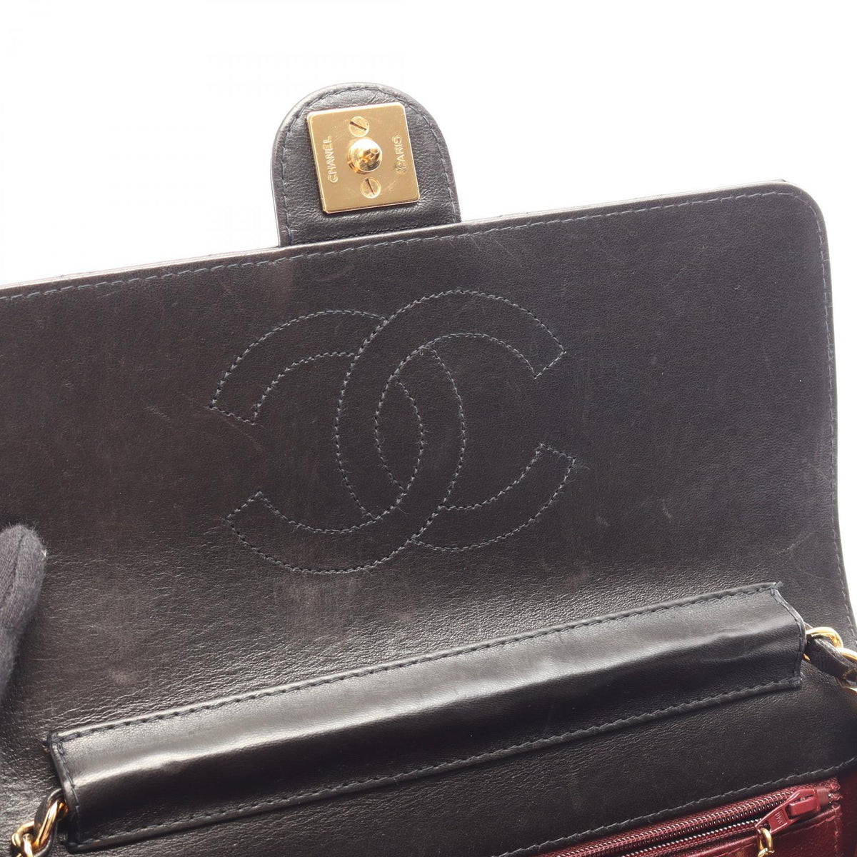 CHANEL Quilted Single Flap Bag Black