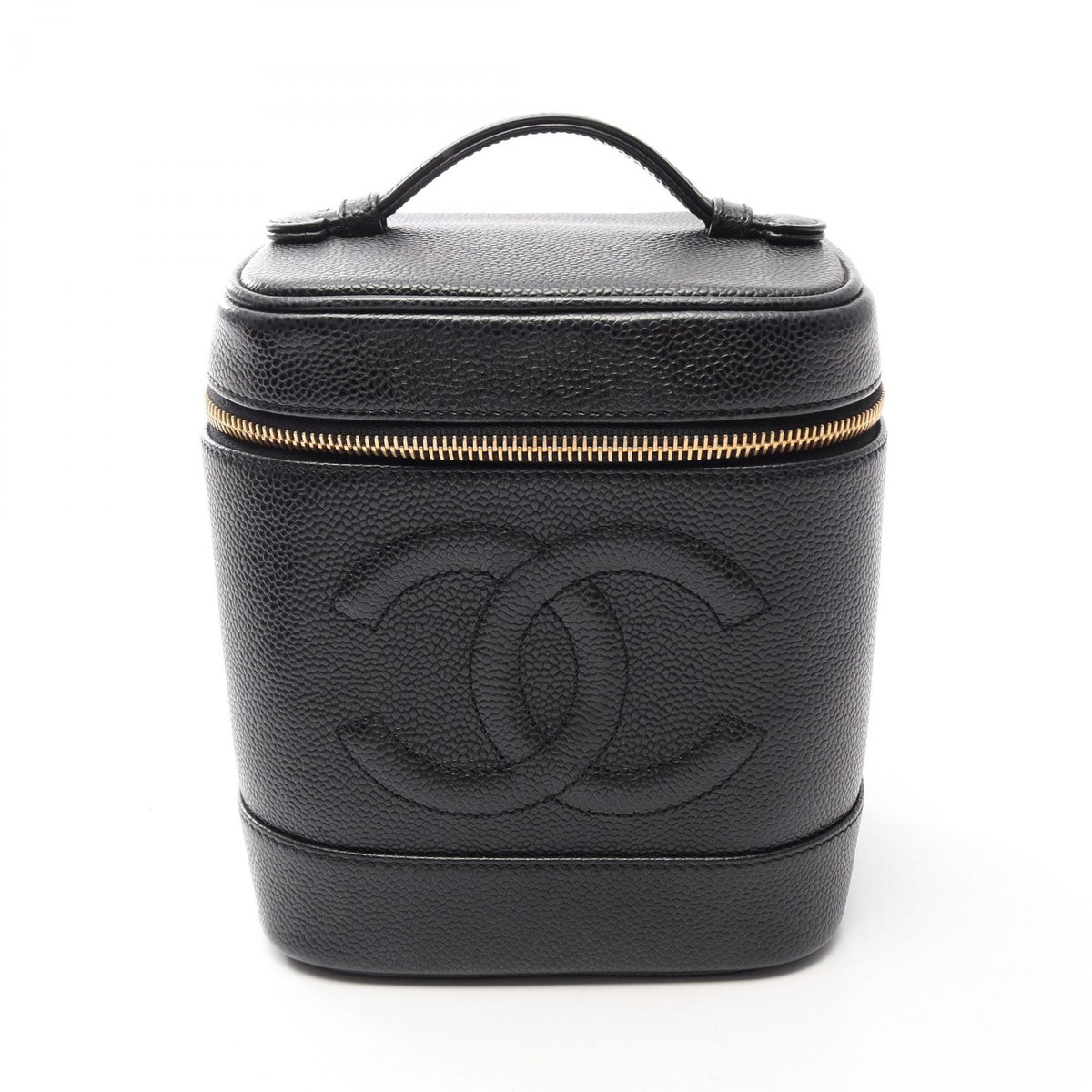 CHANEL Coco Mark Caviar Skin Bag Black