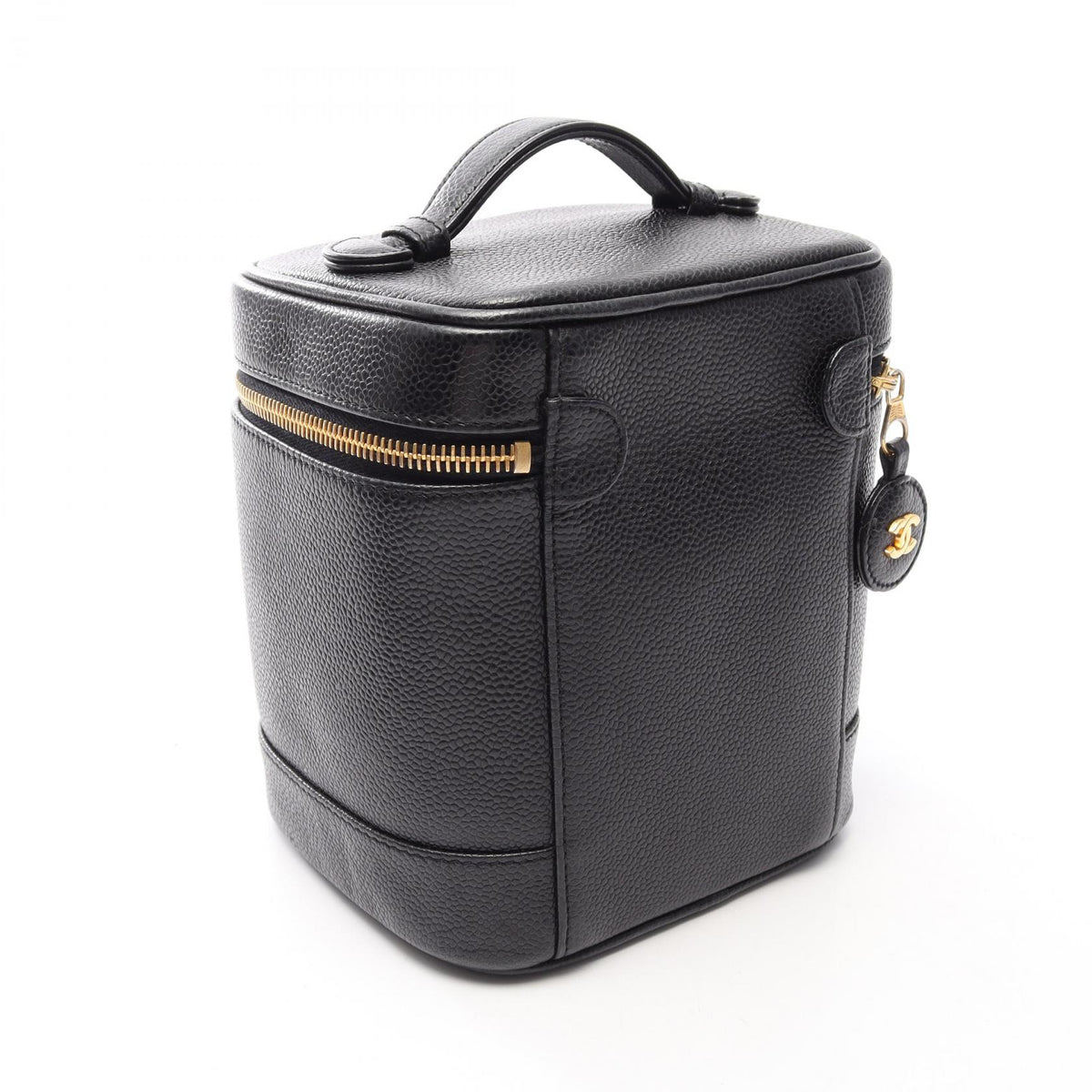 CHANEL Coco Mark Caviar Skin Bag Black