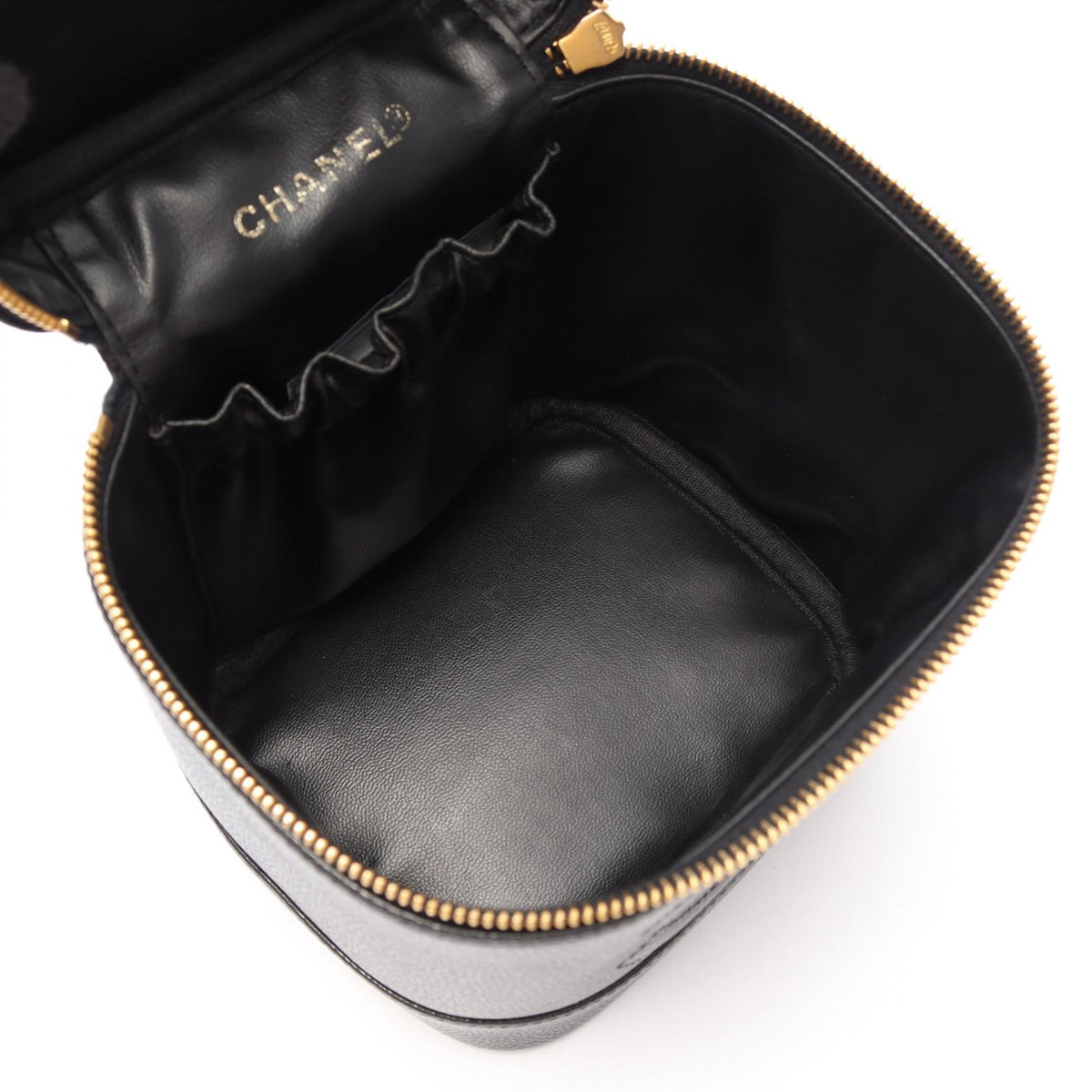 CHANEL Coco Mark Caviar Skin Bag Black