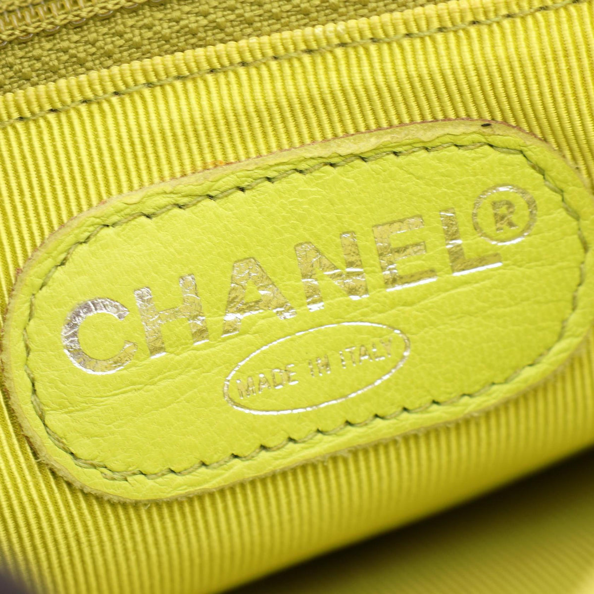CHANEL Coco Mark Caviar Backpack Yellow