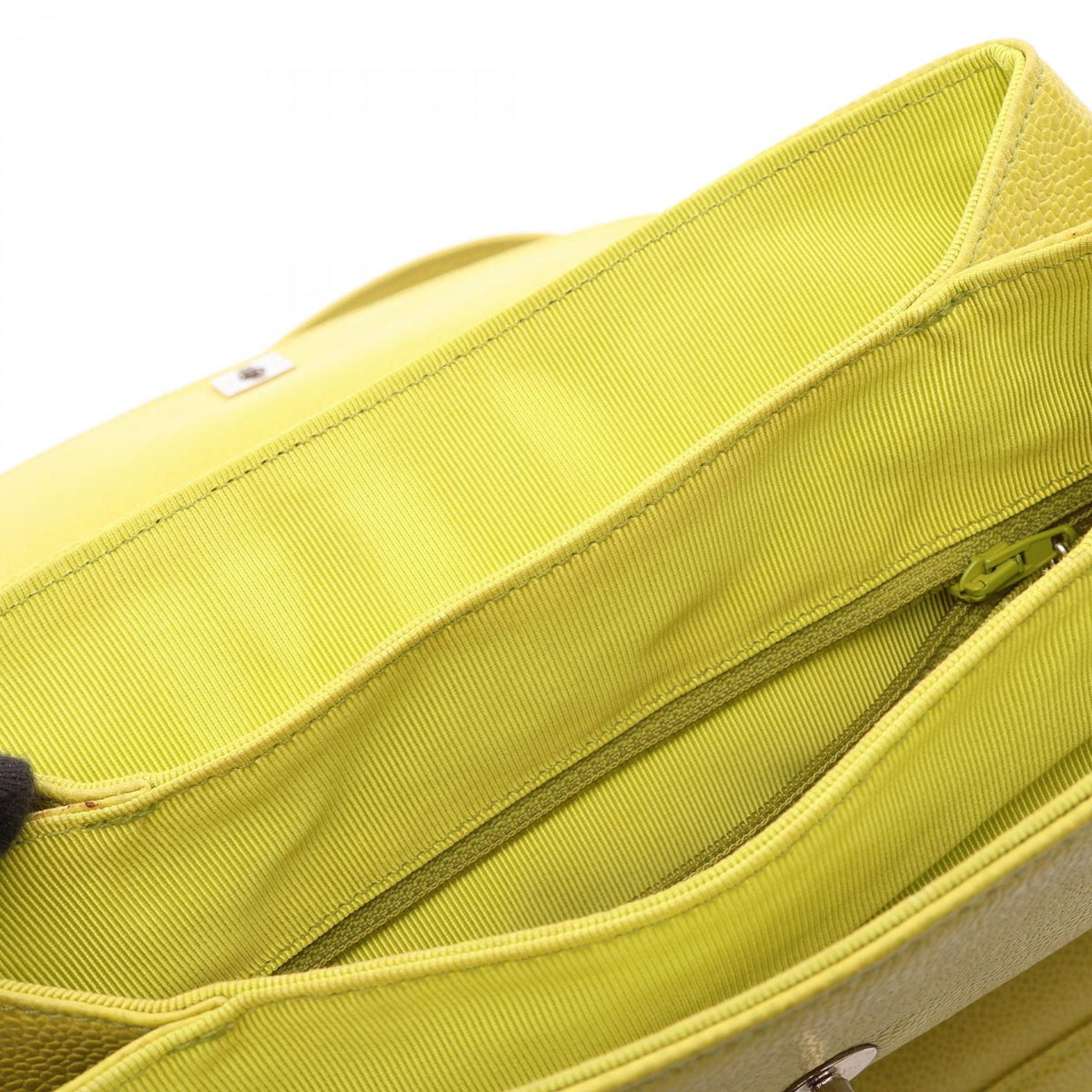 CHANEL Coco Mark Caviar Backpack Yellow