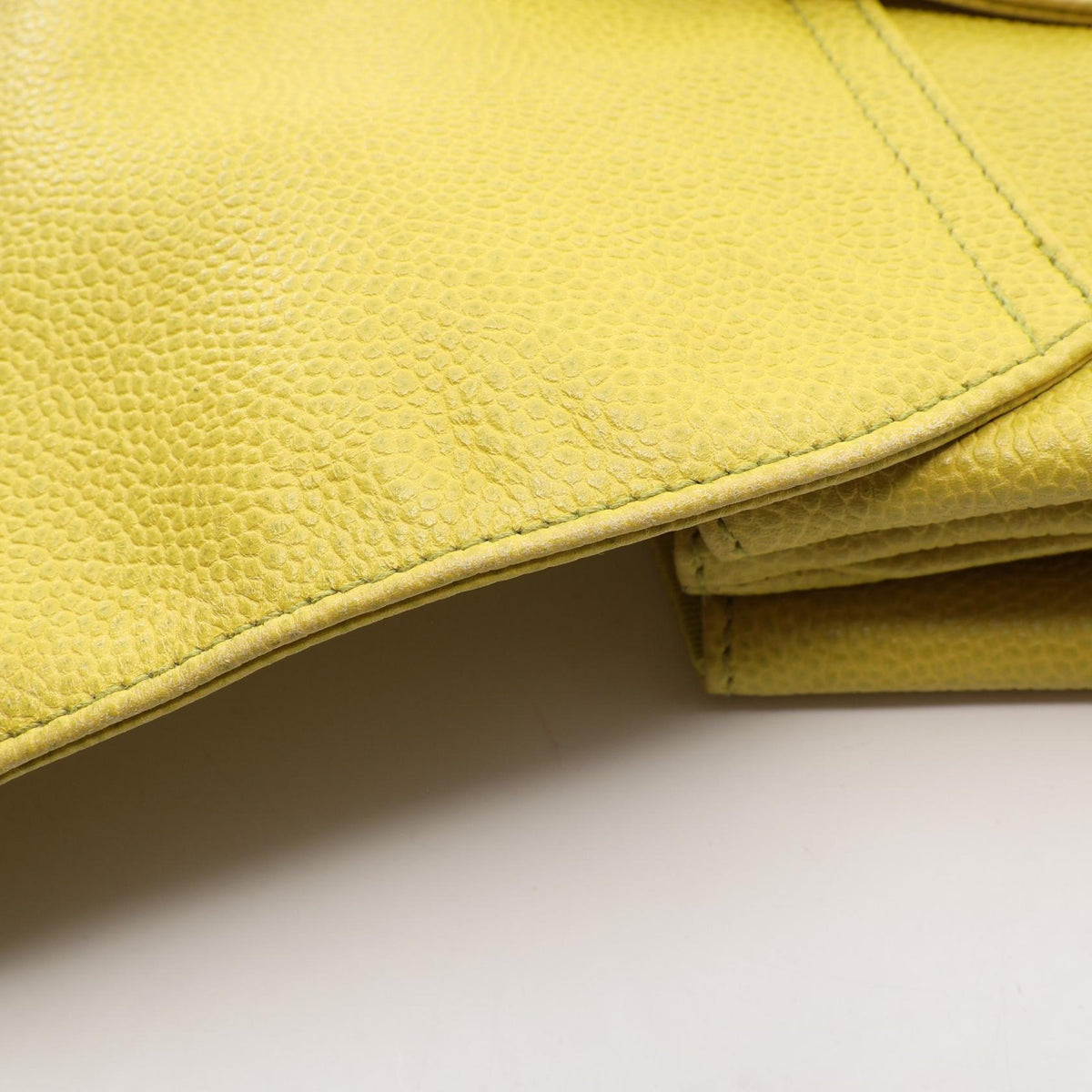 CHANEL Coco Mark Caviar Backpack Yellow