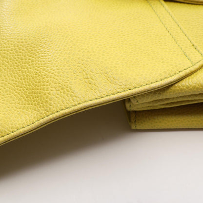 CHANEL Coco Mark Caviar Backpack Yellow