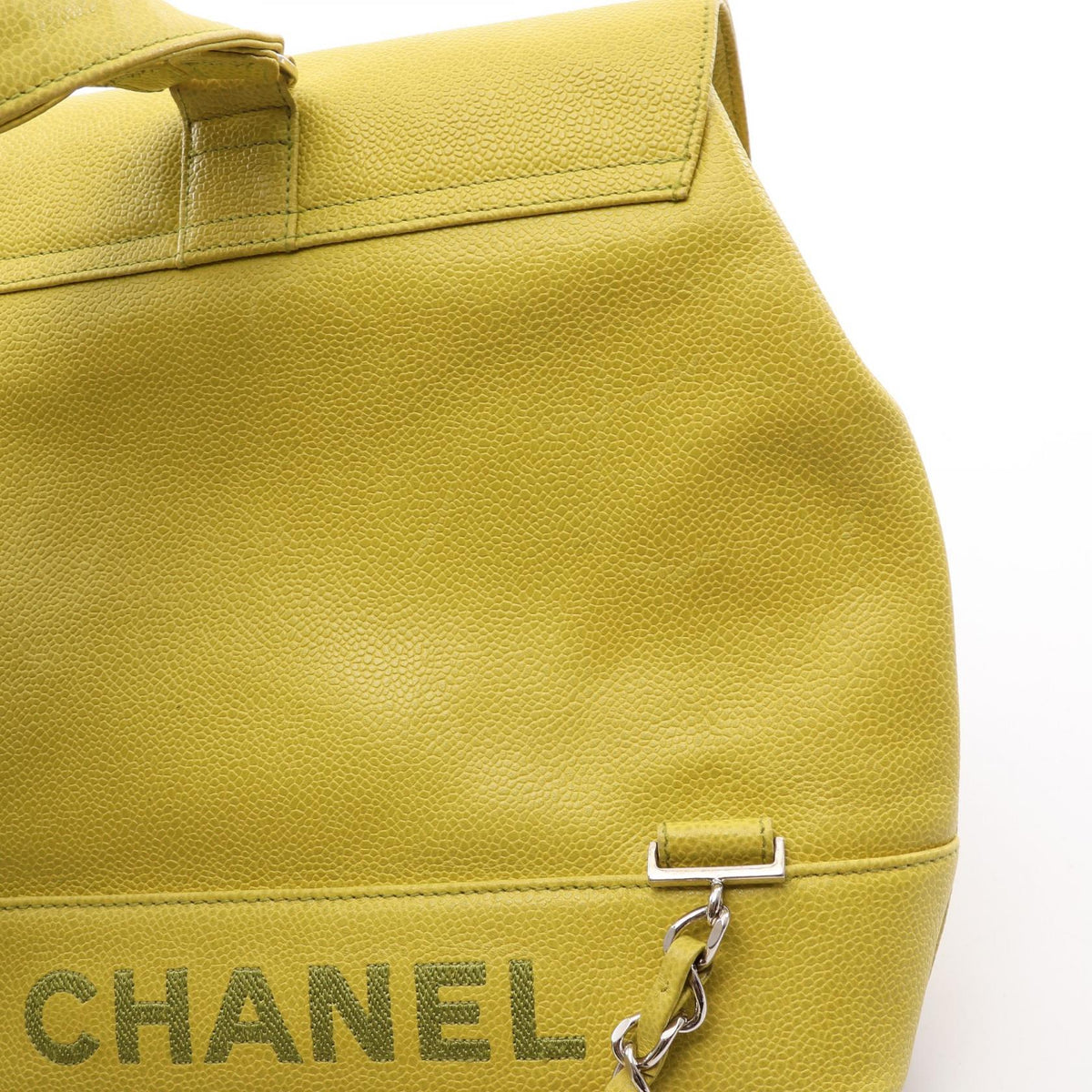 CHANEL Coco Mark Caviar Backpack Yellow