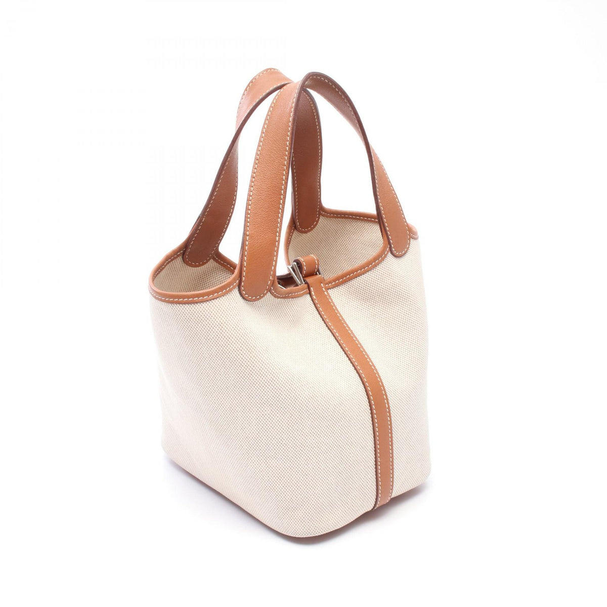 HERMES Picotin PM Toile H Canvas Bag Beige