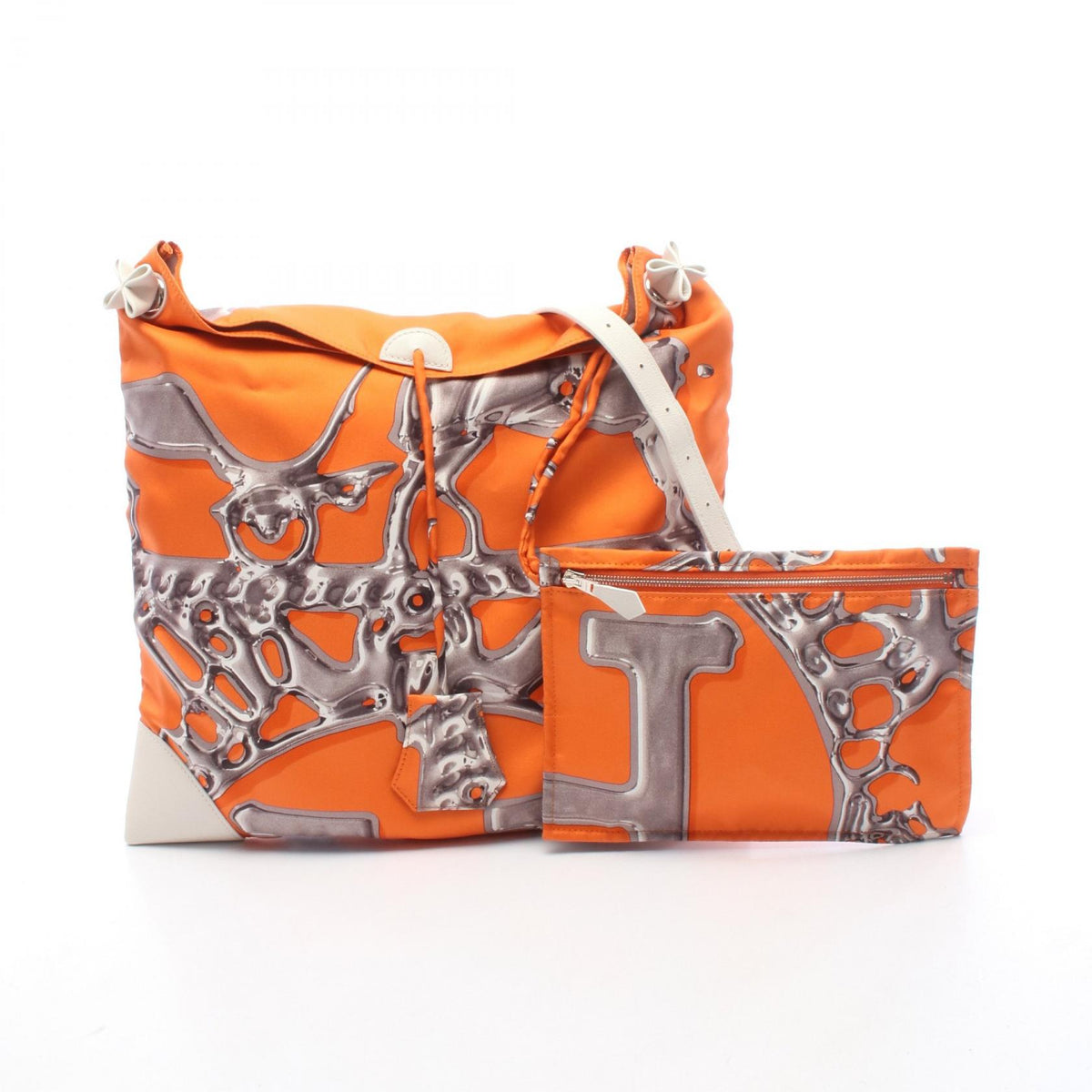 HERMES Silky City PM Silk Orange Multi Shoulder Bag