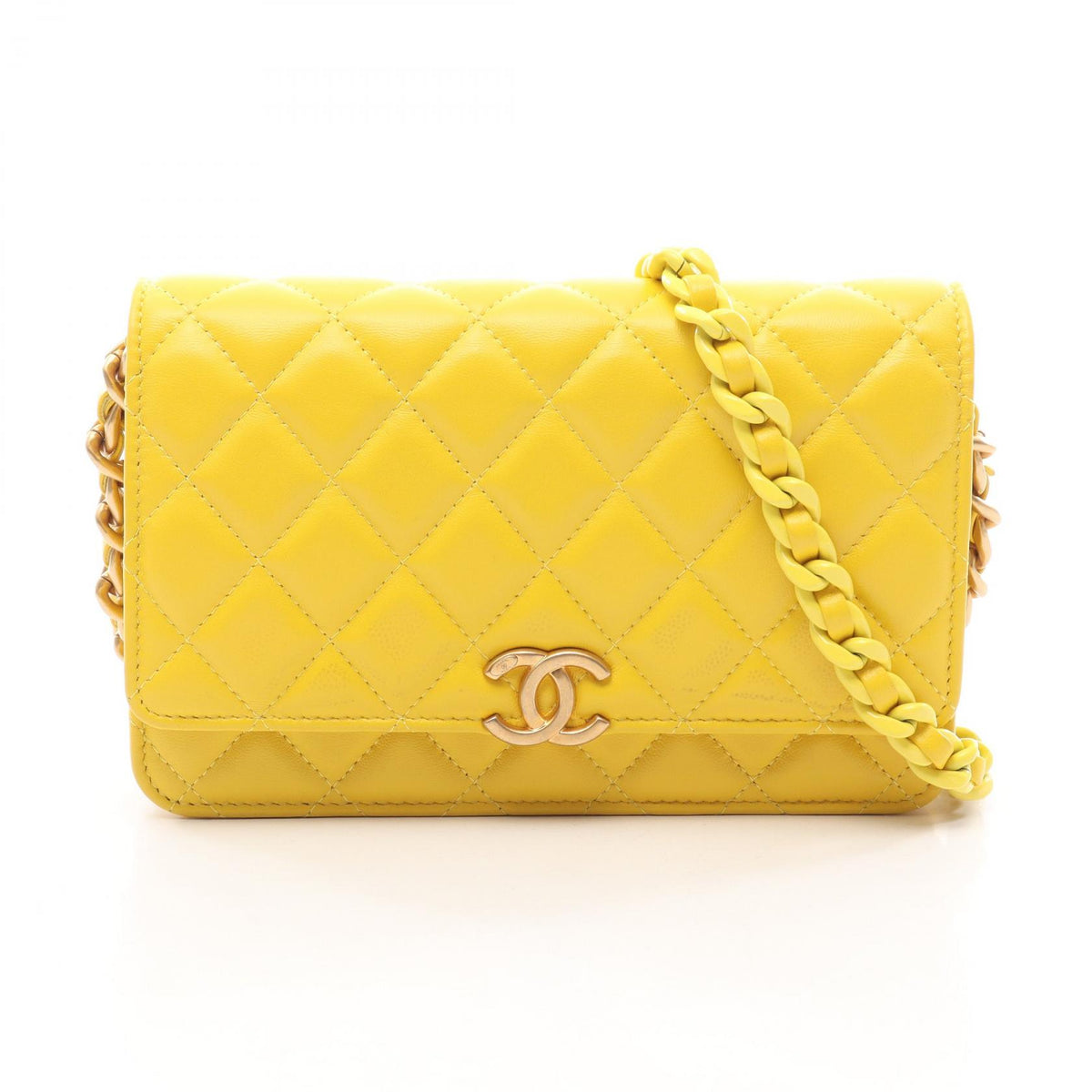 CHANEL Matelasse Lambskin Bag Yellow