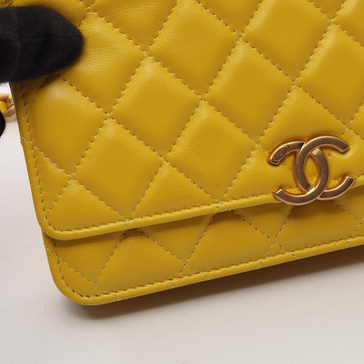 CHANEL Matelasse Lambskin Bag Yellow