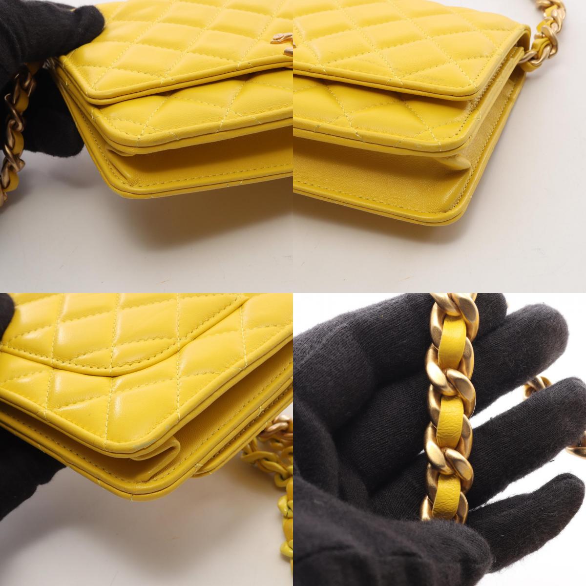 CHANEL Matelasse Lambskin Bag Yellow