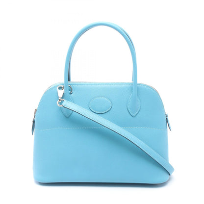 HERMES Bolide 27 Veau Epsom Handbag Blue