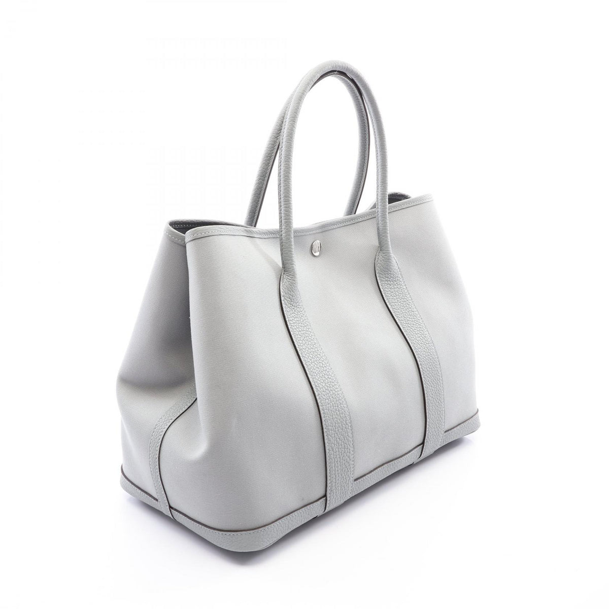 HERMES Garden Party PM Canvas Bag Gray