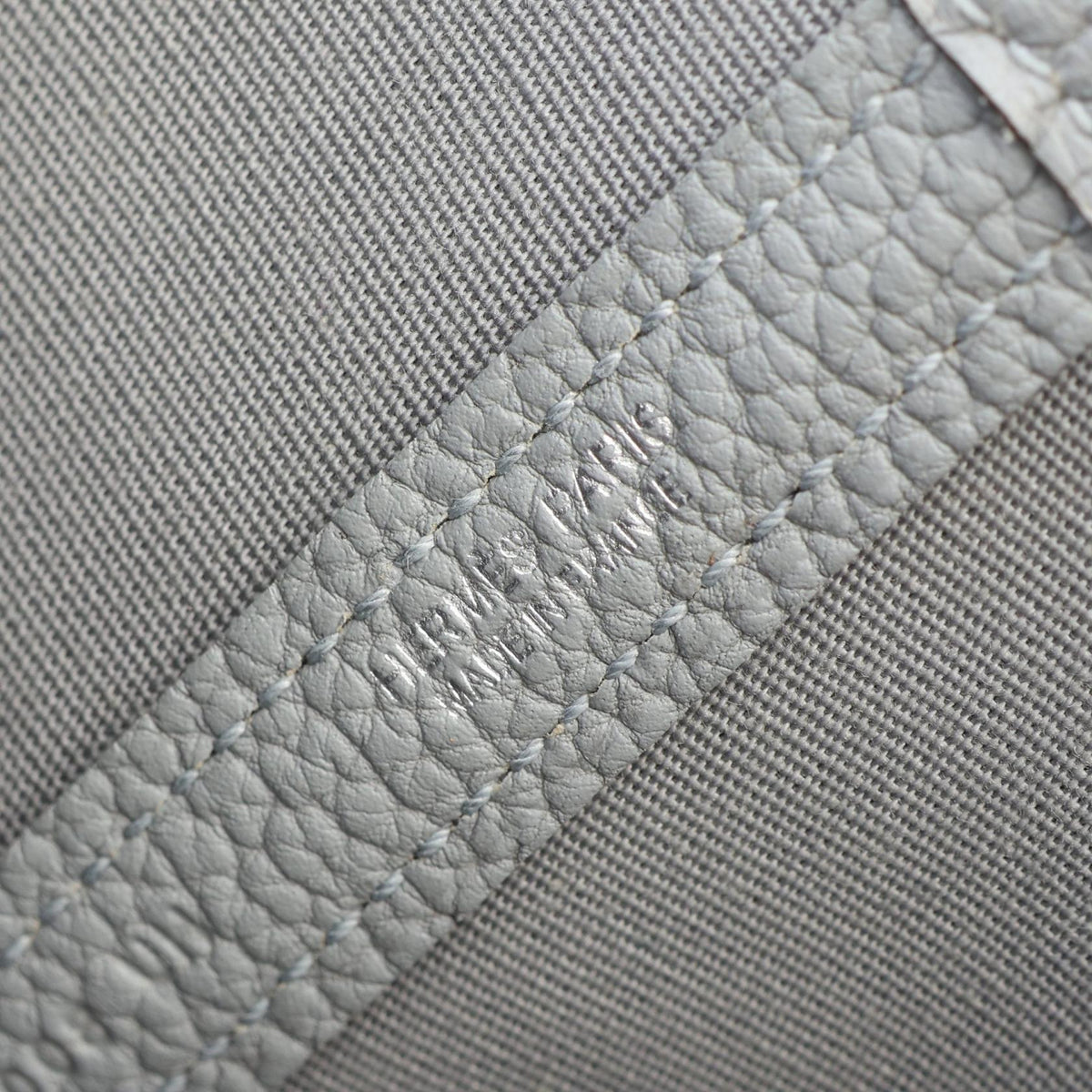 HERMES Garden Party PM Canvas Bag Gray