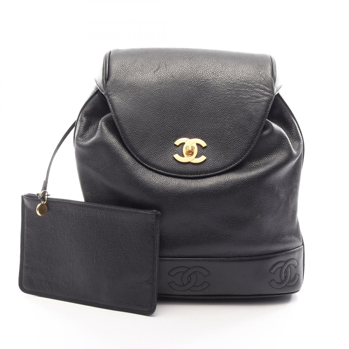 CHANEL Triple CC Caviar Backpack Black