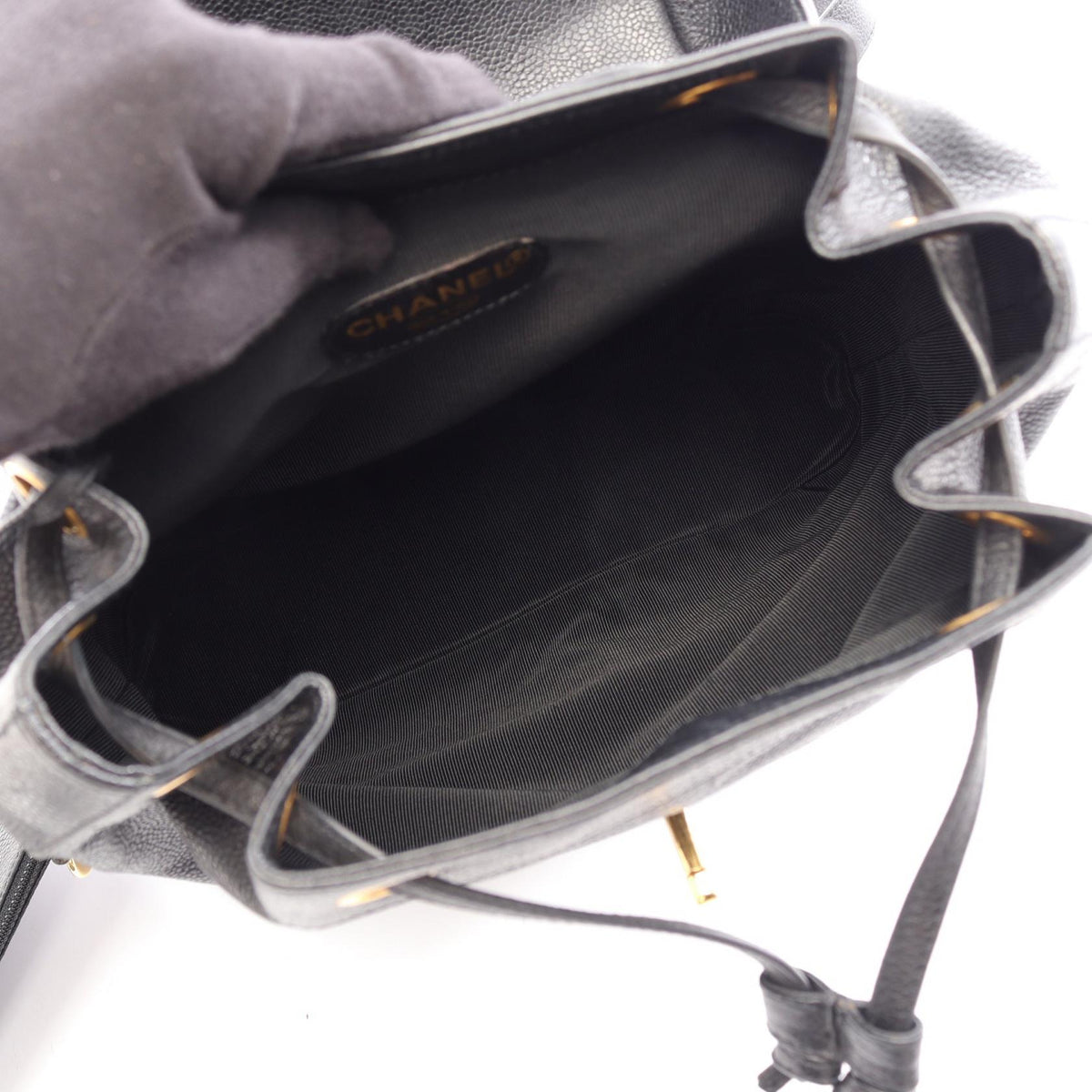 CHANEL Triple CC Caviar Backpack Black