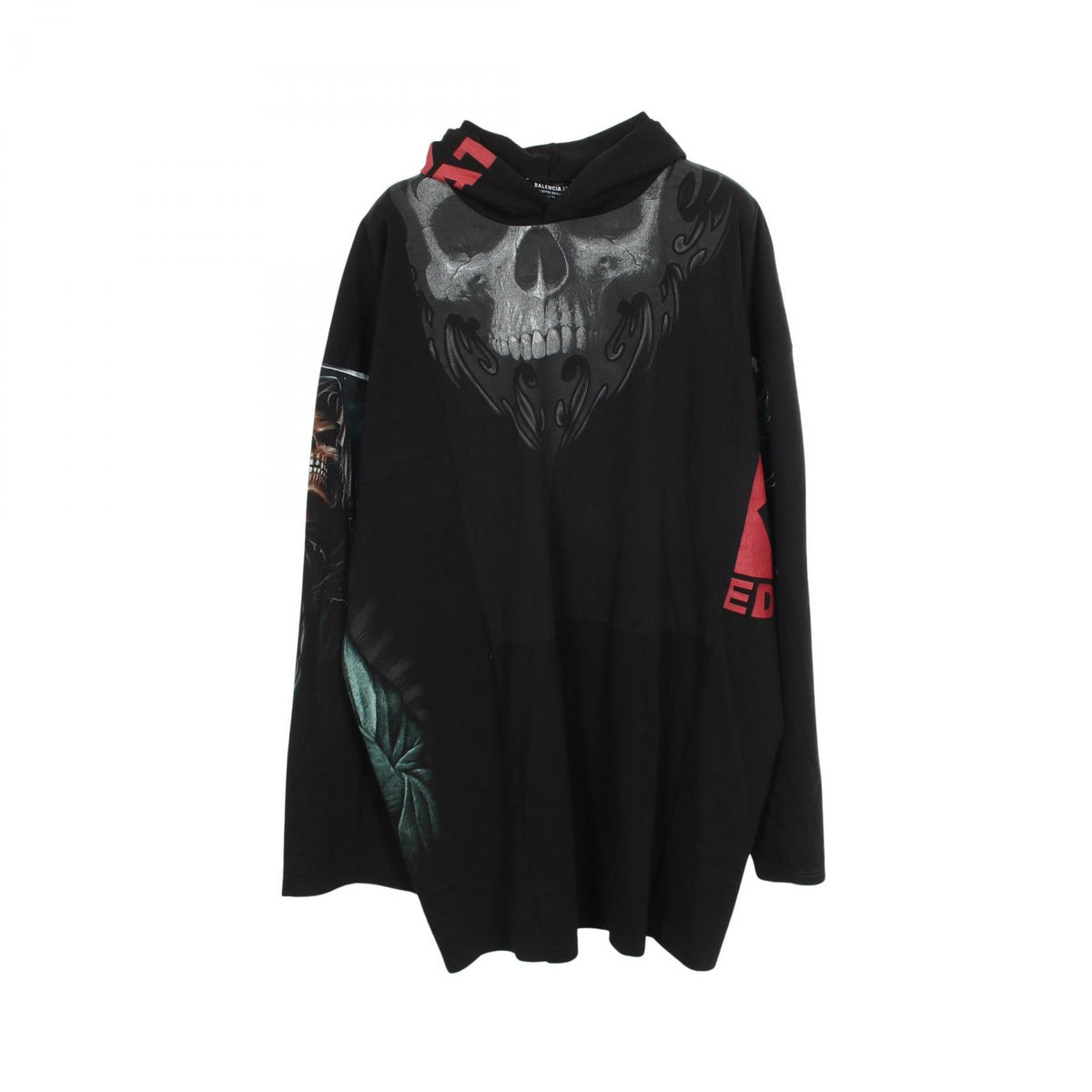 BALENCIAGA LTD Reconstructed Cotton Black Multi Hoodie Size 2