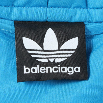 BALENCIAGA x adidas Trefoil Hooded Padded Coat Blue Size L