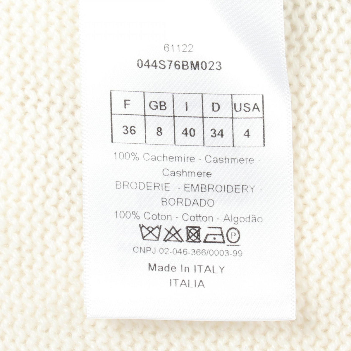 Dior Around The World Cashmere Sweater Size 36