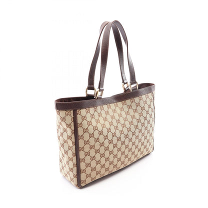 GUCCI Abbey GG Canvas Leather Bag Beige