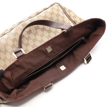 GUCCI Abbey GG Canvas Leather Bag Beige