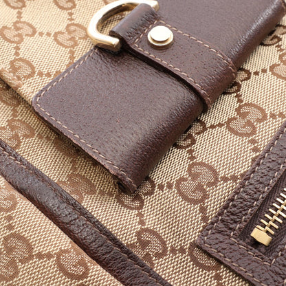 GUCCI Abbey GG Canvas Leather Bag Beige