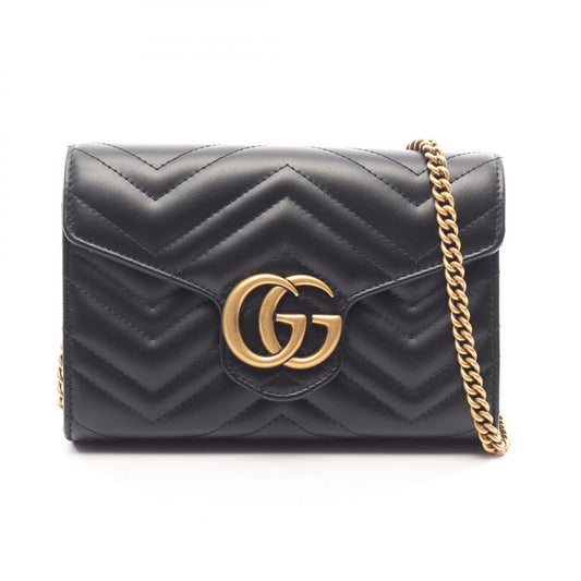 GUCCI GG Marmont Leather Bag Black