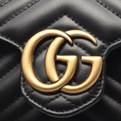 GUCCI GG Marmont Leather Bag Black