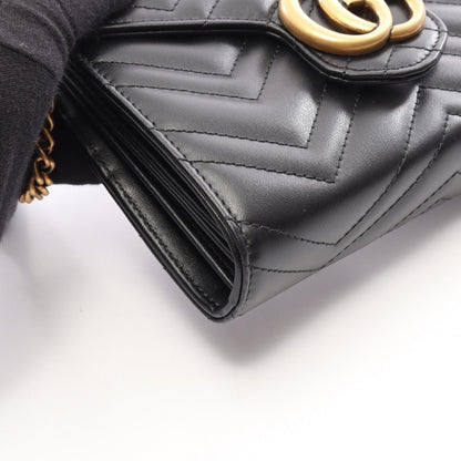 GUCCI GG Marmont Leather Bag Black