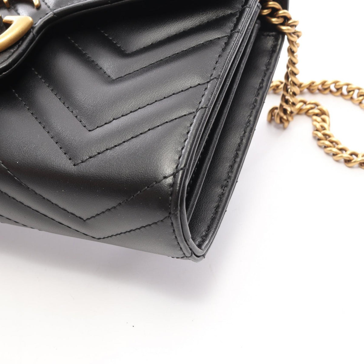 GUCCI GG Marmont Leather Bag Black
