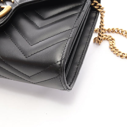 GUCCI GG Marmont Leather Bag Black