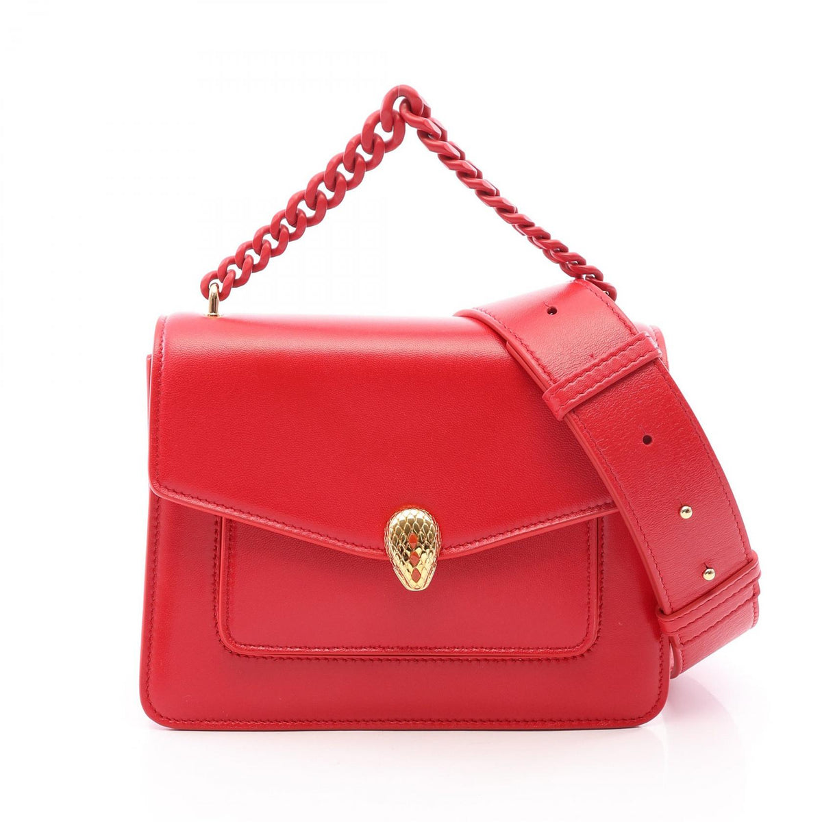 BVLGARI Serpenti Forever 2-Way Handbag Red