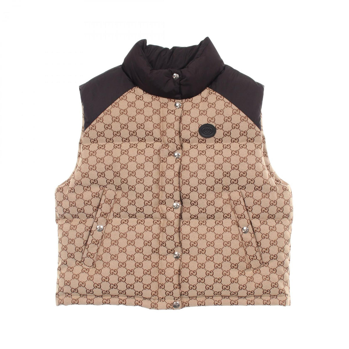 GUCCI GG Canvas Panel Down Vest Size 38