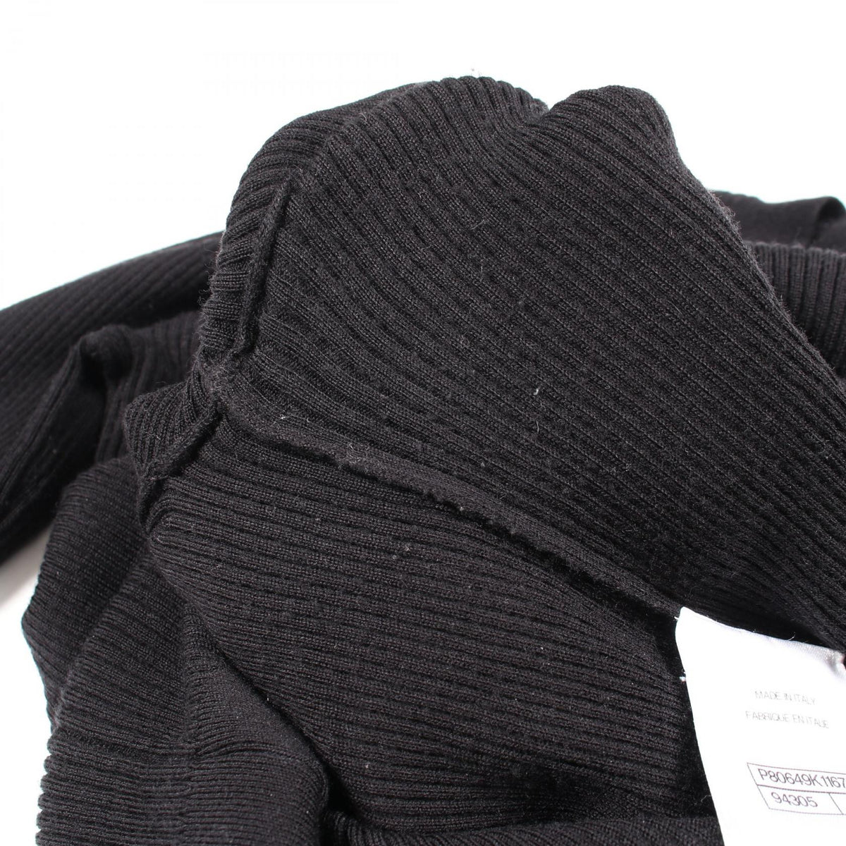 CHANEL Coco Mark Ribbon Rib Knit Sweater Size 40